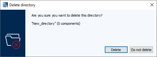Image: Delete directory dialog