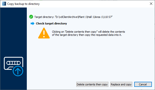 Image: Copy backup to directory dialog